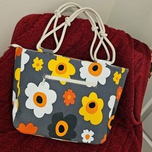 Floral Gray Tote Bag